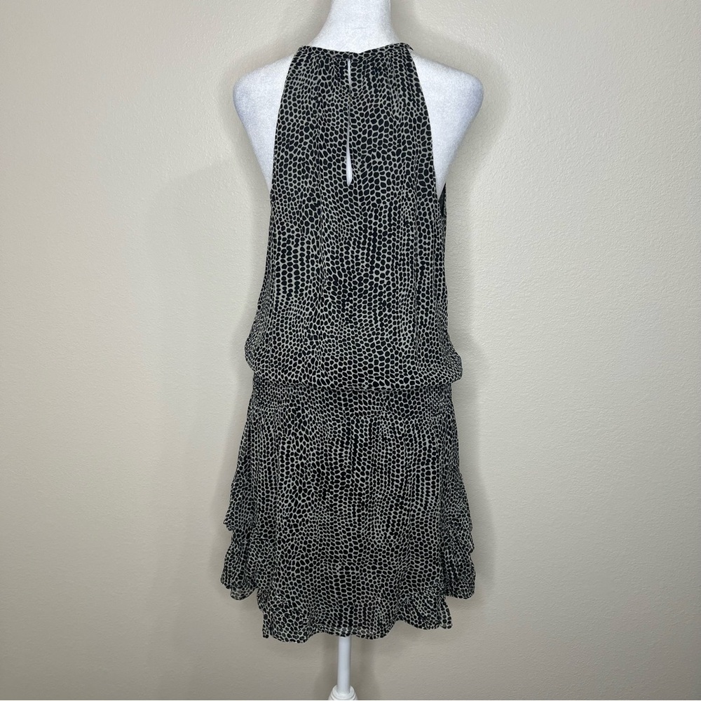 Ramy Brook BITSY 100% Silk Black & White Polka Dot Sleeveless Drop Waist Dress - Picture 10 of 16